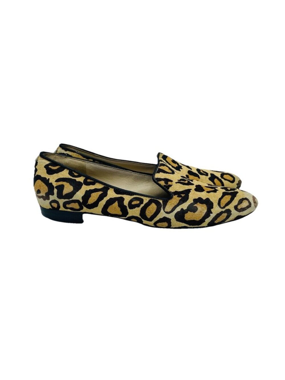 Sam Edelman Womens Heels 7 M Leopard Print Leather Animal Print Slip On Loafers
